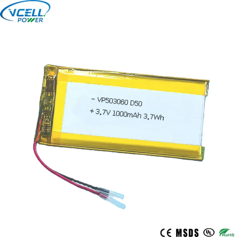 503060 3,7 V 1000 mAh 3,7 Wh litiumpolymeeriakku