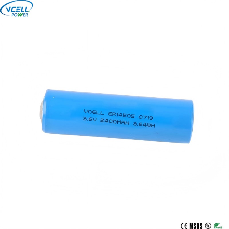 ER14505 3,6 V 2400 mAh AA-kokoinen Li SOCL2 -akku