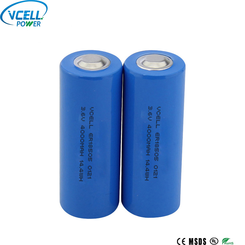 ER18505 3,6 V 4000 mAh ensisijainen Li SOCL2 -akku